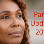 Portrait of a senior woman with red text that reads Part B Updates 2025, symbolizing Medicare coverage updates and healthcare planning.